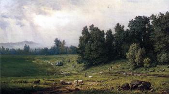 George Inness : Landscape with Sheep